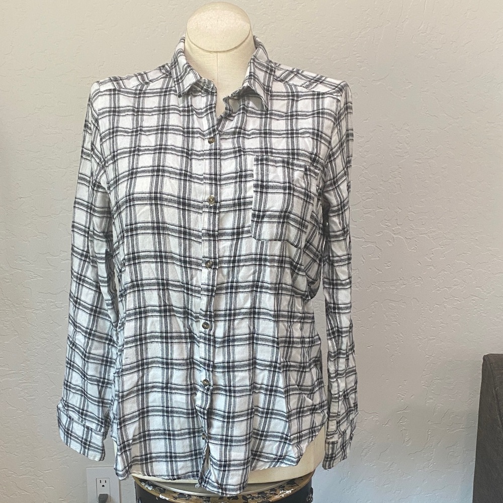 Hollister Plaid Boyfriend Fit Button-Up Shirt L